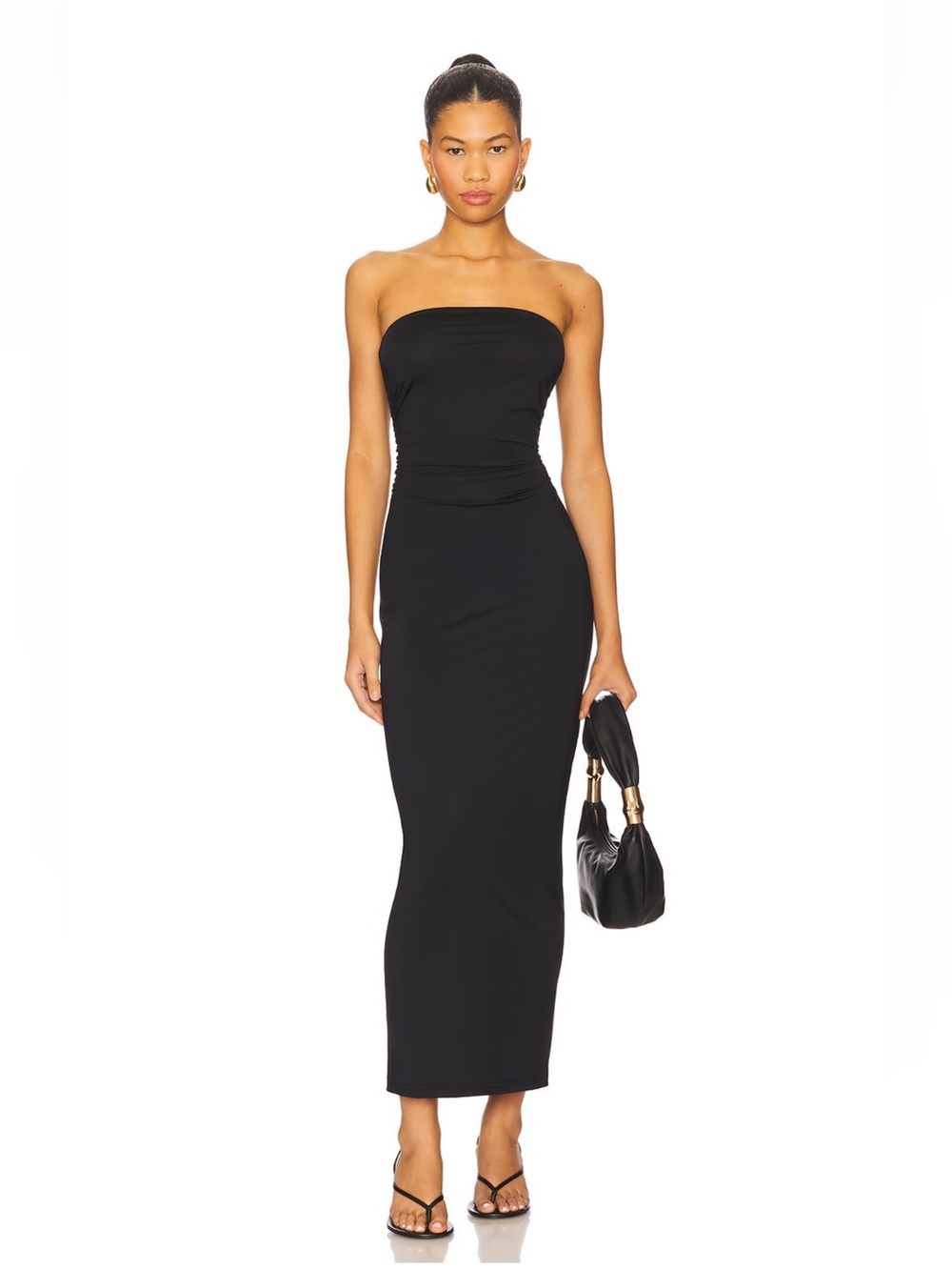 Lioness Strapless Black Bodycon Maxi Dress